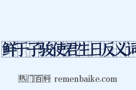 鲜于子骏使君生日反义词是什么意思的图片